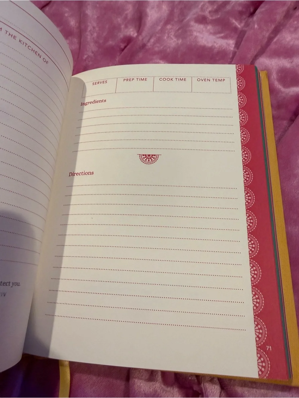 My Family Recipe Journal - Gold Keepsake Cookbook Organizer